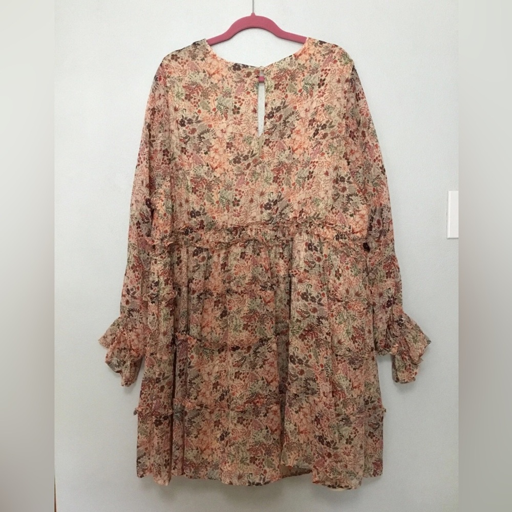 Torrid Floral Midi Dress - Pink and Cream - Picture 4 of 7